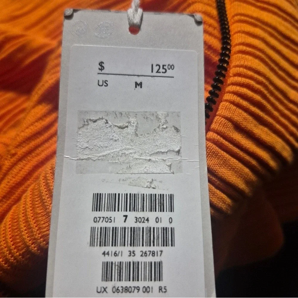 Cos Orange Zippered Men's Sweater Medium